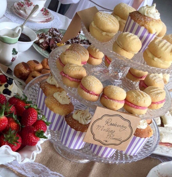 High tea party cakes muffins